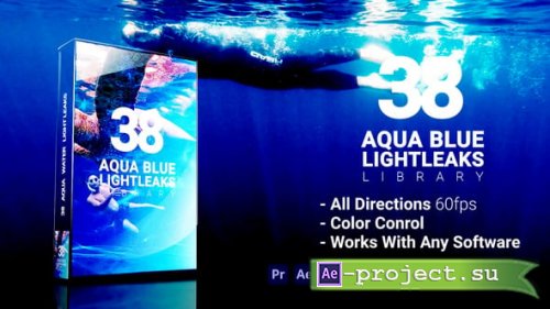 Videohive - 3D Light Leaks - Aqua Water Blue - 57034571 - Project for After Effects