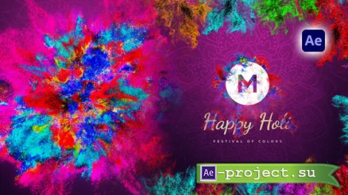 Videohive - Holi Greetings Logo Reveal - 57095400 - Project for After Effects