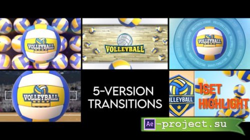 Videohive - Volleyball Transitions - 5 Versions - 56749178 - Project for After Effects