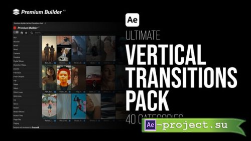 Videohive - Vertical Transitions Pack - 56833027 - Project for After Effects