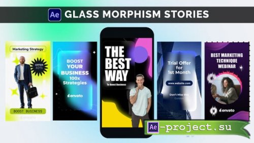 Videohive - Glass Morphism Stories | Fractal Noise Glass - 57012461 - Project for After Effects