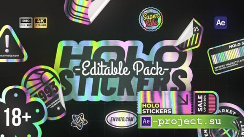 Videohive - Holographic Stickers & Labels - 57156403 - Project for After Effects