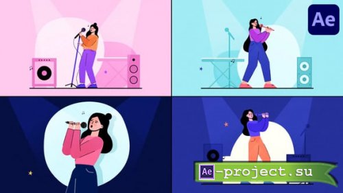 Videohive - Singing Girls Explainer for After Effects - 57184156 - Project for After Effects