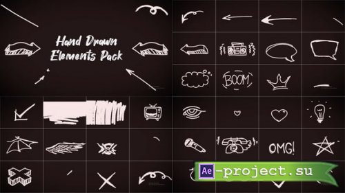 Videohive - Hand Drawn Elements Pack - 57189729 - Project for After Effects