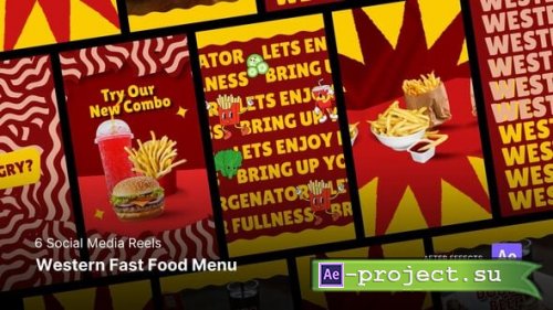 Videohive - Social Media Reels - Western Fast Food Menu After Effects Project Files - 57186646 - Project for After Effects
