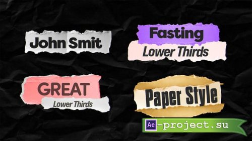 Videohive - Paper Lower Thirds - 57575929 - Project for After Effects