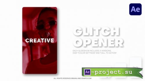 Videohive - Vertical Glitch Opener  Reels, Post, Shorts - 57593978 - Project for After Effects