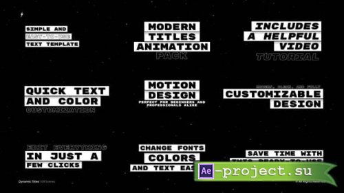 Videohive - Dynamic Titles - 57613546 - Project for After Effects