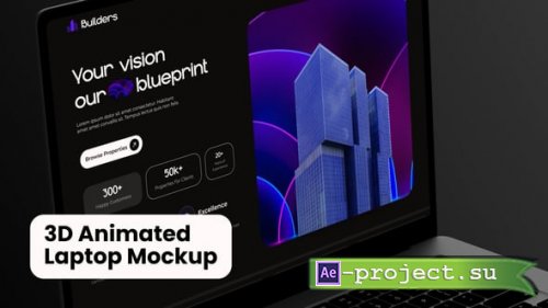 Videohive - 3D Animated Laptop Mockup - 57728877 - Project for After Effects