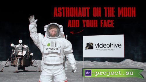 Videohive - Astronaut with Flag on the Moon - 26069448 - Project for After Effects