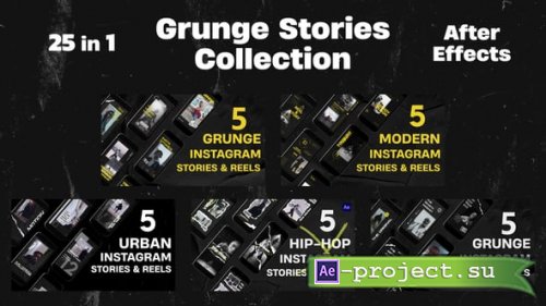 Videohive - Grunge Instagram Stories Collection 25in1 - 57843692 - Project for After Effects