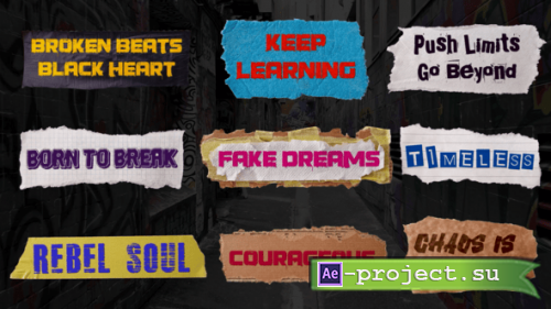 Videohive - Ripped Paper Tape Titles Vol.2 - 57265461 - Project for After Effects