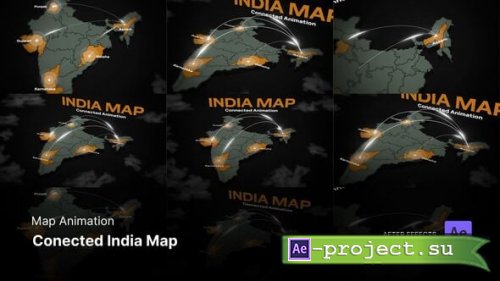 Videohive - Map Animation - Connected India Map Animation After Effects Template - 57908750 - Project for After Effects