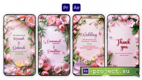 Videohive - Romantic Floral Wedding Invitation Instagram Story - 57304213 - Project for After Effects