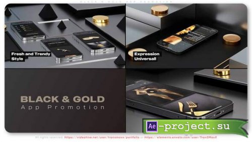 Videohive - Black N Gold App Promotion - 34843286 - Project for After Effects