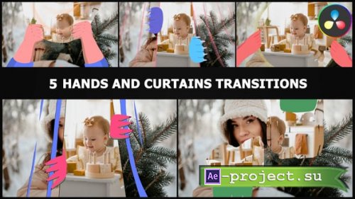 Videohive - Hands And Curtain Backgrounds And Transitions | DaVinci Resolve - 57922145