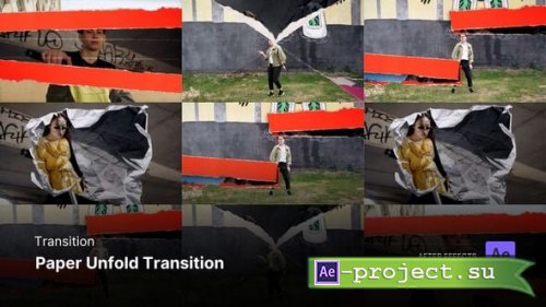 Videohive - Transition - Paper Unfold Transition After Effects Template - 57932190 - Project for After Effects