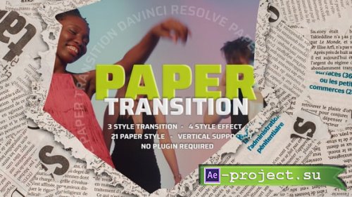 Videohive - Paper Transitions for Davinci Resolve - 57942843