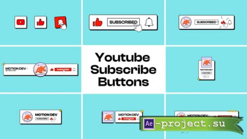 Videohive - Youtube Subscribe Buttons - 57045065 - Project for After Effects