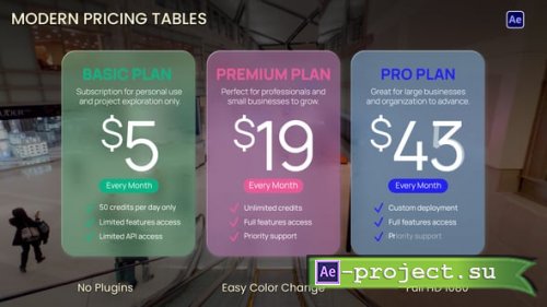 Videohive - Modern Pricing Table - 58016914 - Project for After Effects