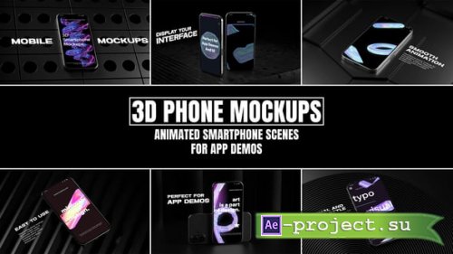 Videohive - 3D Phone Mockups Animated Smartphone Scenes for App Demos - 58017008 - Project for After Effects