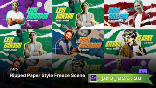 Videohive - Intro - Riped Paper Style Freeze Scene After Effects Template - 58069829 - Project for After Effects