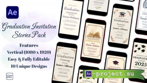 Videohive - Graduation Invitation Stories Pack For After Effects - 58113695 - Project for After Effects