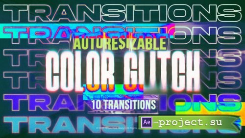 Videohive - Color Glitch Transitions  - 58190881 - Project for After Effects