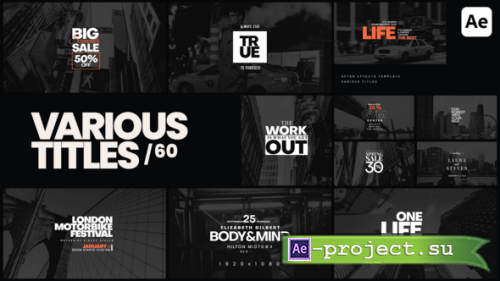 Videohive - Various Titles 60 = 58185908 - Project for After Effects