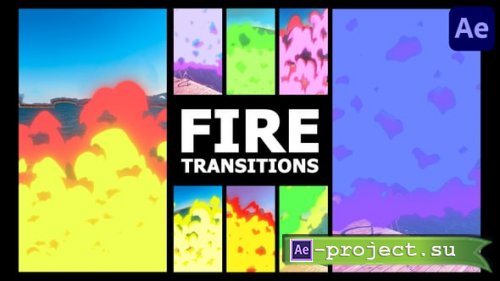 Videohive - Fire Vertical Transitions | After Effects - 58289805 - Project for After Effects