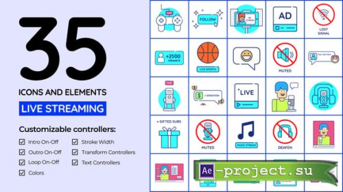 Videohive - Live Streaming Icons and Elements - 58338263 - Project for After Effects