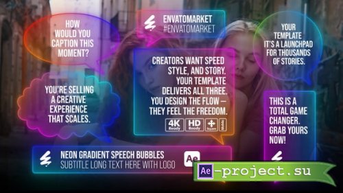Videohive - Neon Gradient Speech Bubbles - 58404656 - Project for After Effects