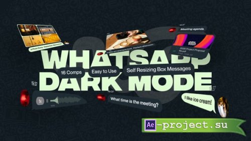 Videohive - Whatsapp Messages (Dark Mode) - 58345613 - Project for After Effects