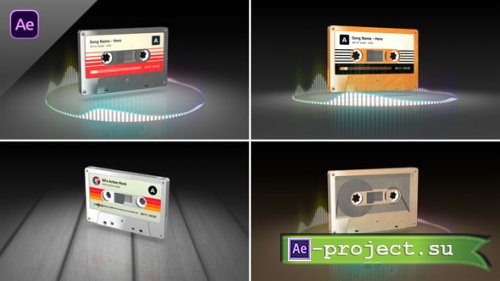 Videohive - 3D Music Cassette with Audio Spectrum Visualizer - 58386216 - Project for After Effects