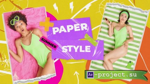 Videohive - Holiday Travel Summer Paper Collage Opener - 58388153 - Project for After Effects