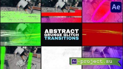 Videohive - Abstract Grunge Glitch Seamless Transitions | After Effects - 58440108 - Project for After Effects