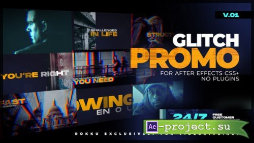 Videohive - Action Trailer | Glitch Promo Titles - 25832593 - Project for After Effects