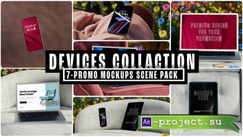 Videohive - Realistic Device Collection  3D Smartphone, Tablet & Laptop Mockups UI/UX Mockup Scenes - 58527626