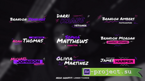 Videohive - Neon Graffiti Lower Thirds / AE - 58549314 - Project for After Effects