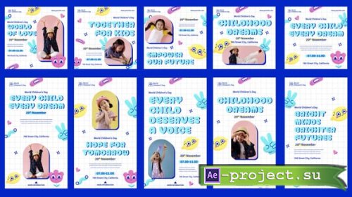 Videohive - World Childrens Day Feed and Stories Instagram - 58543145 - Project for After Effects