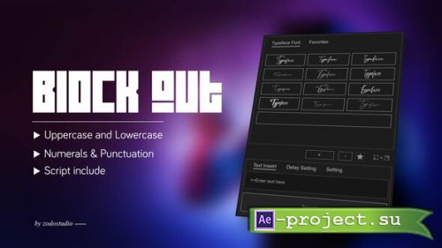 Videohive - Animated Typeface - Block Out - 58622823 - Project for After Effects