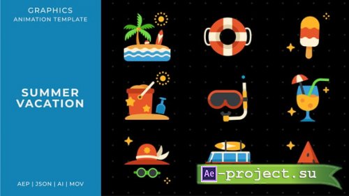 Videohive - Summer vacation graphic animation template | After Effects - 58618666 - Project for After Effects