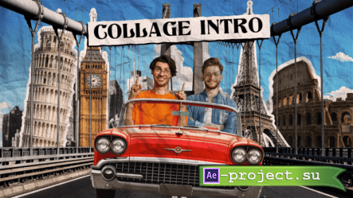 Videohive - Retro Paper Collage Style Intro - 58623572 - Project for After Effects