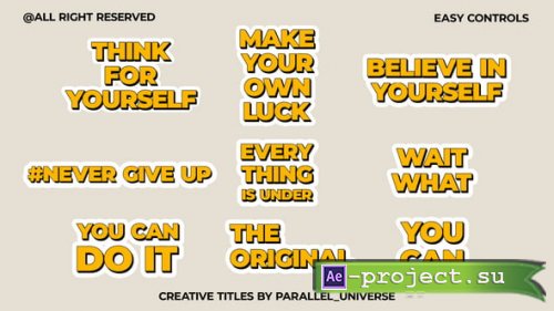 Videohive - Creative Titles V2.0 | AE - 58629210 - Project for After Effects