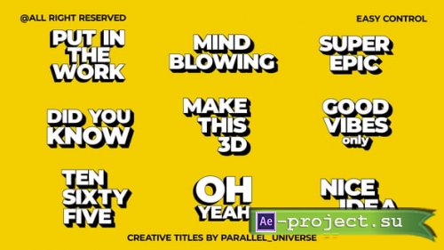 Videohive - Creative Titles | AE - 58628169 - Project for After Effects