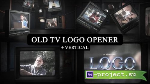 Videohive - Vintage CRT Screen Logo Opener-Vertical Version included - 58640009 - Project for After Effects