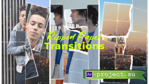 Videohive - Vertical Ripped Paper Transitions - 58638905 - Project for After Effects
