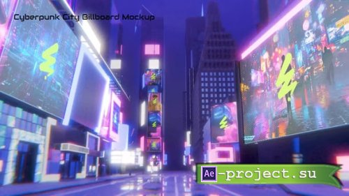 Videohive - Cyberpunk City Billboard Mockup - 58654995 - Project for After Effects