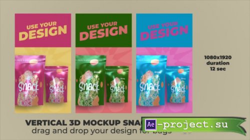 Videohive - Vertical 3D Mockup Snack Bags - 58656184 - Project for After Effects