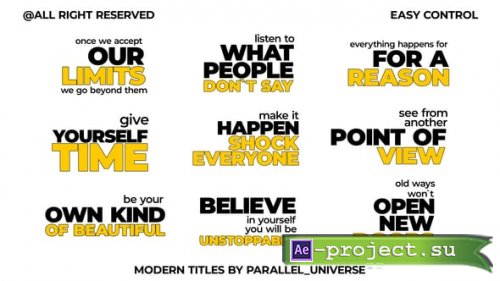 Videohive - Modern Titles | AE - 58692712 - Project for After Effects